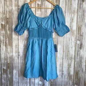 NWT NSR Blue Smocked Dress